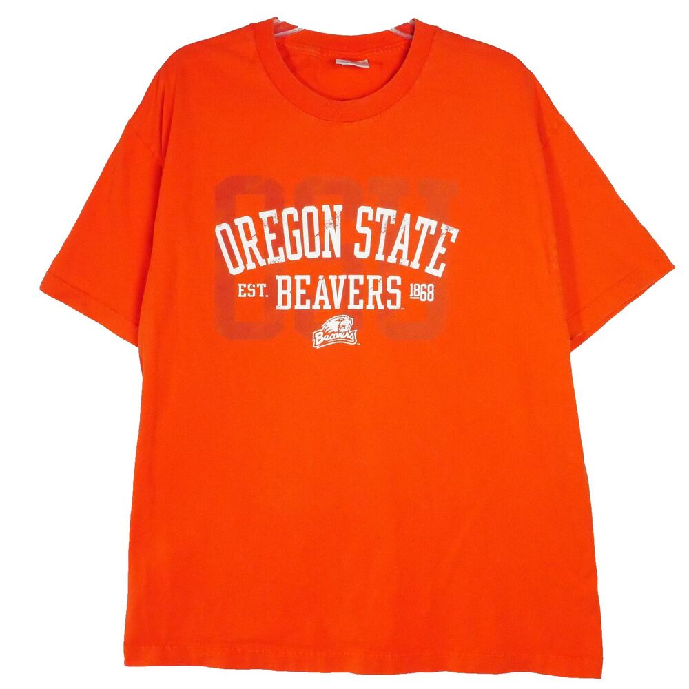 Oregon State Beavers Men's XL T-shirt Orange Logo Front Graphic Short Sleeve